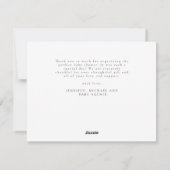 愛とシック感謝していベビー写真の誕生のお知らせ シーズンカード (裏面)