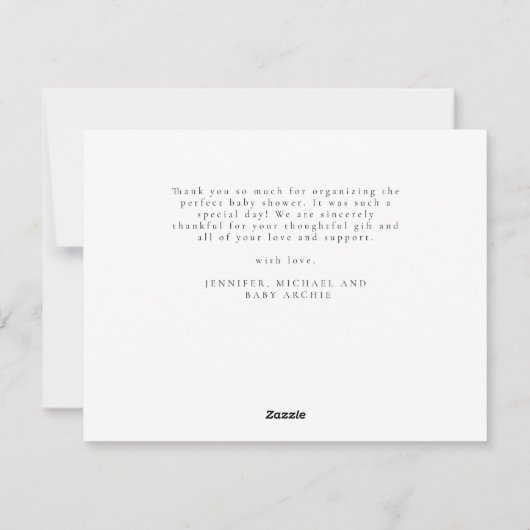 愛とシック感謝していベビー写真の誕生のお知らせ シーズンカード (裏面)