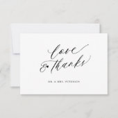 愛とスクリプ感謝していトのミニマシンプルリストの結婚 サンキューカード (正面)