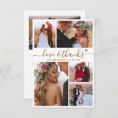愛とスクリプ感謝していトの写真のコラージュのハート結婚の サンキューカード (正面/裏面)