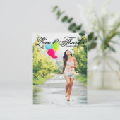 愛とスクリプ感謝していトの写真の卒業 ポストカード (スタンド正面)