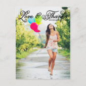 愛とスクリプ感謝していトの写真の卒業 ポストカード (正面)