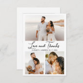 愛とスクリプ感謝していトの写真エレガントコラージュ サンキューカード (正面/裏面)