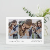 愛とスクリプ感謝していトのTriptych写真結婚のs サンキューカード (スタンド正面)