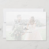 愛とスクリプ感謝していトフォトコラージュ結婚ズ カード (裏面)