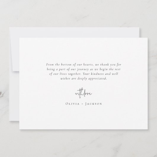 愛とスクリプ感謝していトフォトコラージュ結婚ズ カード (裏面)