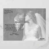 愛とスクリプ感謝していト写真のオ結婚ーバーレイ 箔シーズンポストカード (裏面)