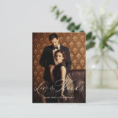 愛とスクリプ感謝していト写真の結婚ポストカード ポストカード (スタンド正面)