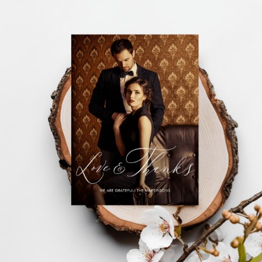 愛とスクリプ感謝していト写真の結婚ポストカード ポストカード