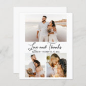 愛とスクリプ感謝していト写真コラージュの予算カード (正面/裏面)