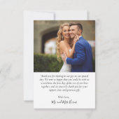 愛とスクリプ感謝していト写真ハート結婚の サンキューカード (裏面)