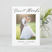 愛とスクリプ感謝していト2枚の写真結婚の サンキューカード (スタンド正面)