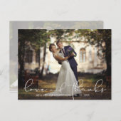 愛とスクリプ感謝していト2枚の写真結婚の ポストカード (正面/裏面)