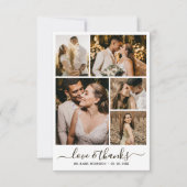 愛とスクリプ感謝していト6フォトコラージュ結婚ズ サンキューカード (正面)