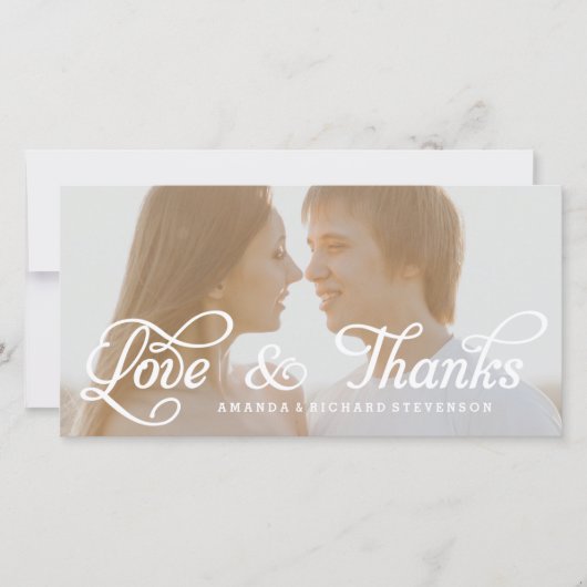 愛とスクリプ感謝していト | 写真結婚ありがとう サンキューカード (正面)