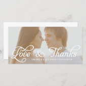 愛とスクリプ感謝していト | 写真結婚ありがとう サンキューカード (正面/裏面)