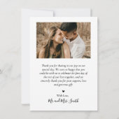 愛とスクリプ感謝していトNavy Photo Collage結婚's サンキューカード (裏面)