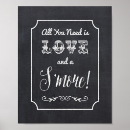 愛とスモアがあればそれで十分 - 黒板風サイン ポスター
