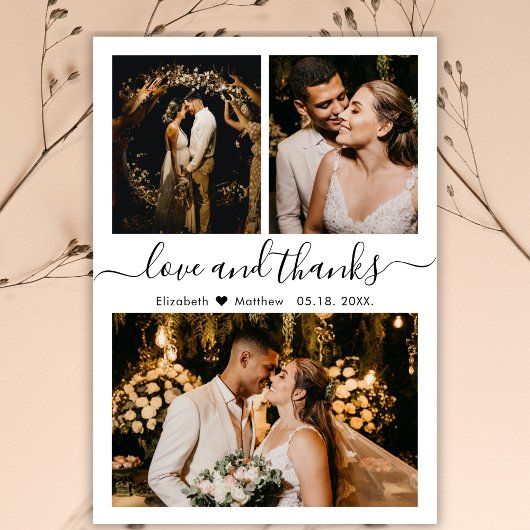 愛とス感謝していクリッ結婚トの3つの写真コラージュ