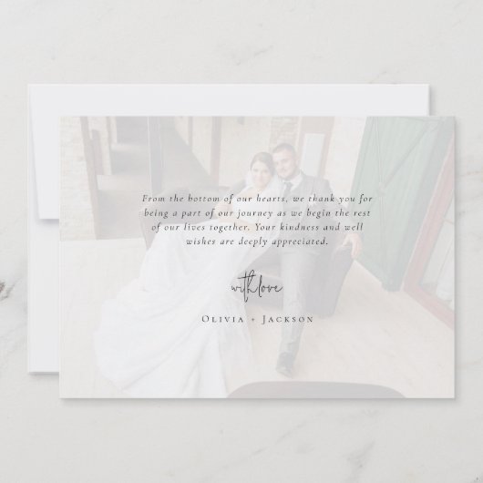 愛とス感謝していクリプトフォト結婚ズ カード (裏面)