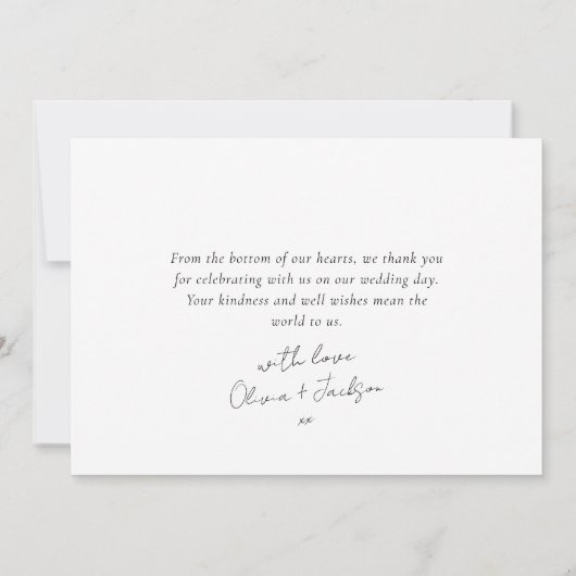 愛とス感謝していクリプトフォト結婚ズ サンキューカード (裏面)