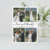 愛とス感謝していクリプト4フォトコラージュ結婚ズ サンキューカード (スタンド正面)