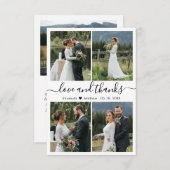 愛とス感謝していクリプト4フォトコラージュ結婚ズ サンキューカード (正面/裏面)