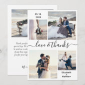愛とス感謝していクリプト4フォトコラージュ結婚ズ サンキューカード (正面/裏面)