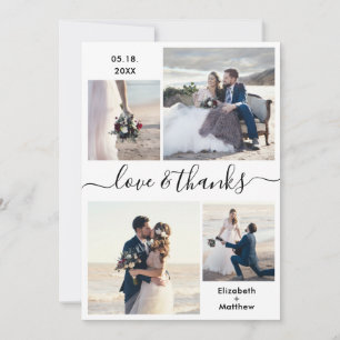 愛とス感謝していクリプト4フォトコラージュ結婚ズ サンキューカード