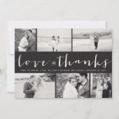 愛とス感謝していトモダンスクリプト6写真結婚s サンキューカード (正面)