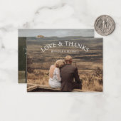 愛とス感謝していモダンプト2枚の写真結婚カード ノートカード (正面/裏面インサイチュ)