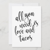 愛とタコスだけが必要です - お手頃なサイン (正面)