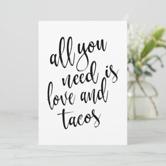 愛とタコスだけが必要です - お手頃なサイン (スタンド正面)