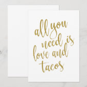 愛とタコスだけが必要です - お手頃なサイン 招待状 (正面/裏面)