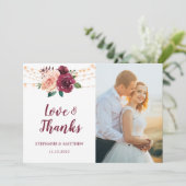 愛とダスティ感謝していバラバルガンディの結婚写真 サンキューカード (スタンド正面)