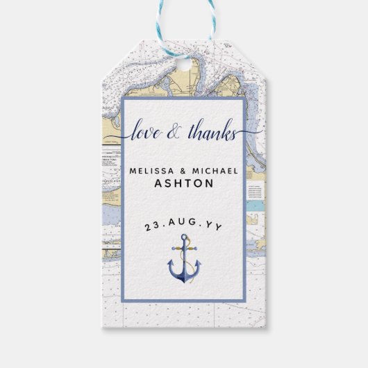 愛とチャ感謝していー航海のトのいかりのイベント結婚's ギフトタグ (正面)