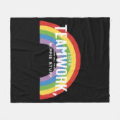 愛とチームワークとヒッピー物 フリースブランケット (正面(横))