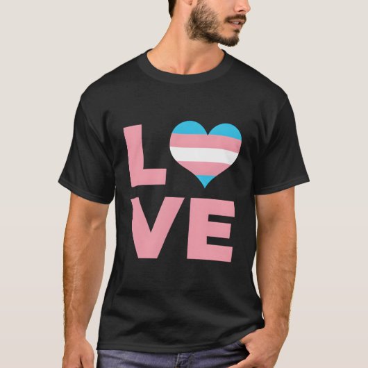 愛とトランスジェンダー国旗 Tシャツ (正面)