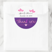愛とハートありがとう結婚式の引き出物シール ラウンドシール (バッグ)