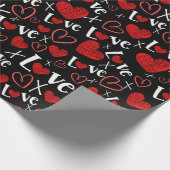 愛とハートのシームレスなパターン ラッピングペーパー (角)