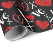 愛とハートのシームレスなパターン ラッピングペーパー (ロールコーナー)