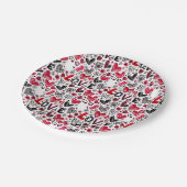 愛とハートのドゥードルアートバレンタイン ペーパープレート (アングル)