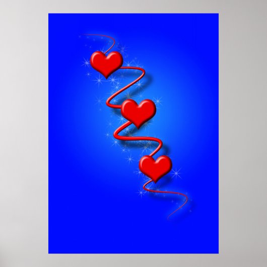 愛とハートオンブルー ポスター (正面)