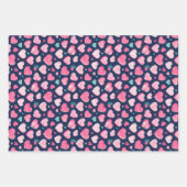 愛とハートスケッチピンクパターンバレンタインデー ラッピングペーパーシート (正面2)