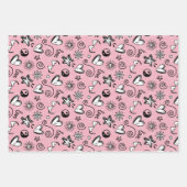 愛とハートドードルピンクパターンバレンタインデー ラッピングペーパーシート (正面)