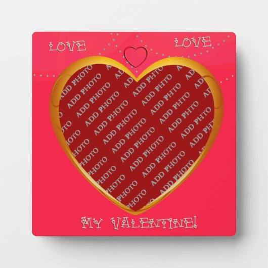 愛とハートフレームあなたのフォトプラークを追加 フォトプラーク (正面)