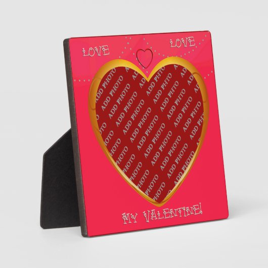 愛とハートフレームあなたのフォトプラークを追加 フォトプラーク (正面)