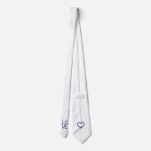 愛とハート宝石ブルー ネクタイ (裏面)