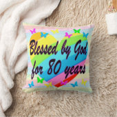 愛とハート80th誕生日恵み枕 クッション (ブランケット)