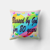 愛とハート80th誕生日恵み枕 クッション (裏面)